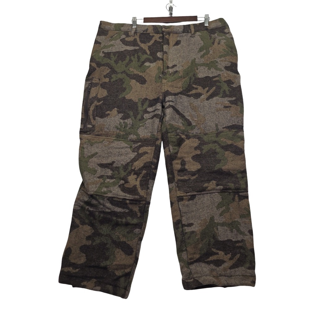 Cabela's Men's 100% Wool Hunting Pants Outfitter Camo Lined Warm 44 Reg 44‎ x 27